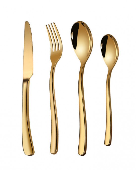 Promotional Gifts High Quality 4pcs Silver Gold 304 Stainless Steel Tableware Knife Fork Spoon Cutlery Set Promotional Gifts High Quality 4pcs Silver Gold 304 Stainless Steel Tableware Knife Fork Spoon Cutlery Set