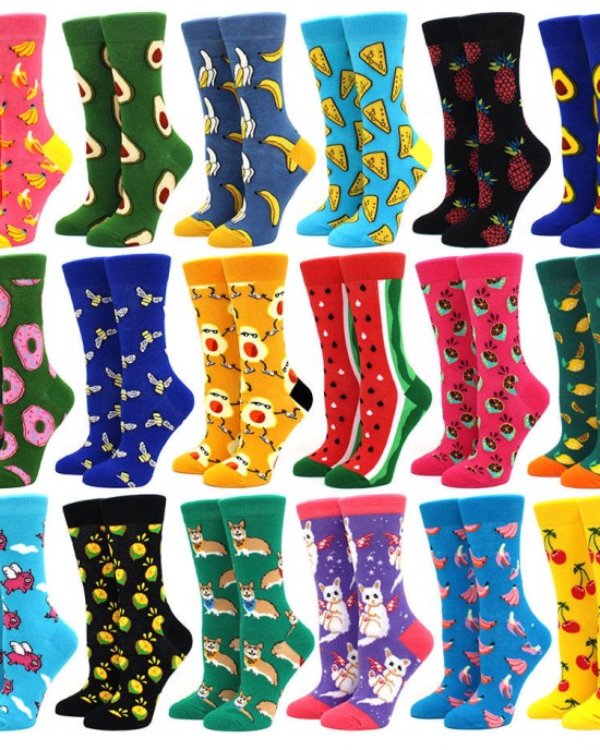 Novelty Happy Combed Cotton Men's Dress Socks Funny Fun Colorful Crazy Funky Cute Crew Socks for Men Novelty Happy Combed Cotton Men's Dress Socks Funny Fun Colorful Crazy Funky Cute Crew Socks for Men