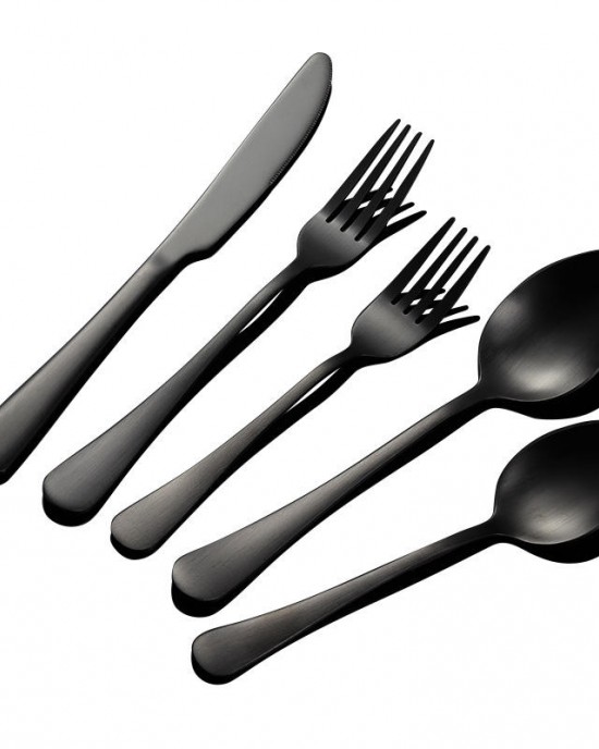 Wedding Restaurant Cutlery Set Knife Spoon Fork Cutlery Black Tableware Set Wedding Restaurant Cutlery Set Knife Spoon Fork Cutlery Black Tableware Set