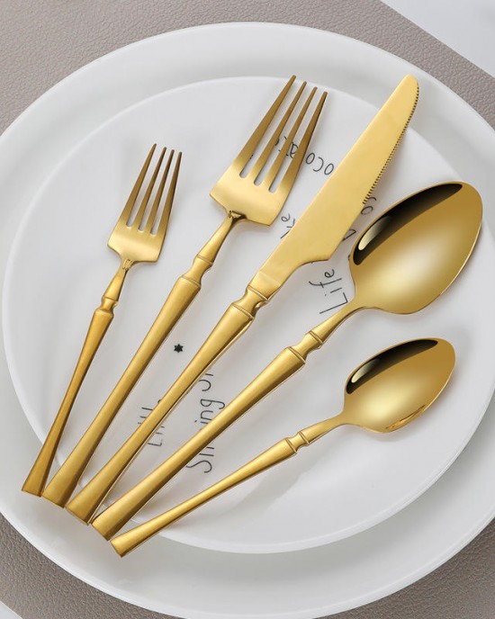 Wholesale Knife Spoon and Fork Stainless Steel Sliver Flatware Gold Cutlery Set for Home Wholesale Knife Spoon and Fork Stainless Steel Sliver Flatware Gold Cutlery Set for Home