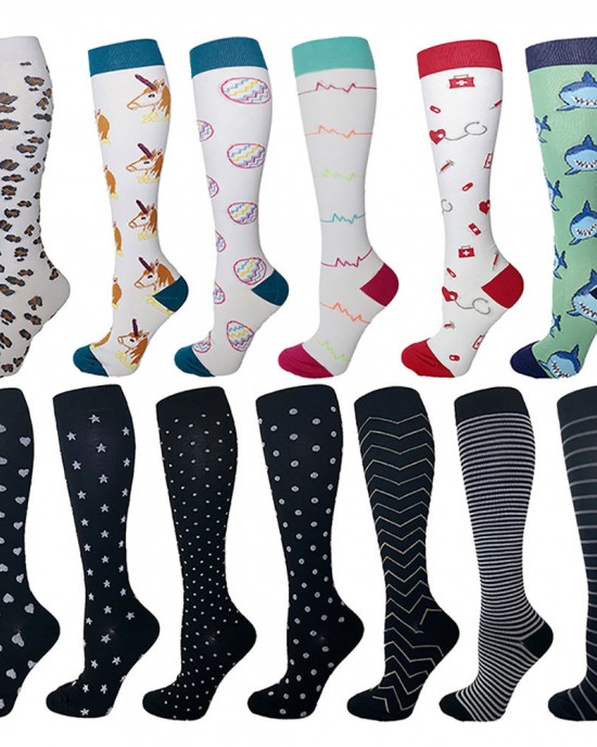 Hot Sale New Arrival Designs Knee High Socks Custom logo Nurse Compression Socks for Men Women Hot Sale New Arrival Designs Knee High Socks Custom logo Nurse Compression Socks for Men Women