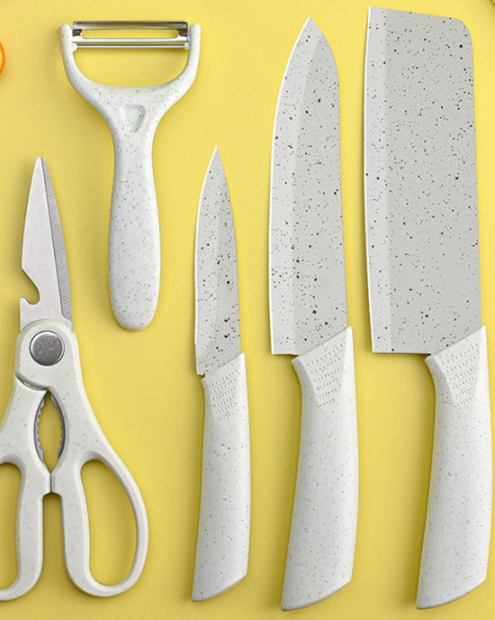 Innovation 2025 Home High Quality Stainless Steel 7 PCS Dark Grey Household Kitchen Knife Set With Cutting Board And Scissors Innovation 2025 Home High Quality Stainless Steel 7 PCS Dark Grey Household Kitchen Knife Set With Cutting Board And Scissors