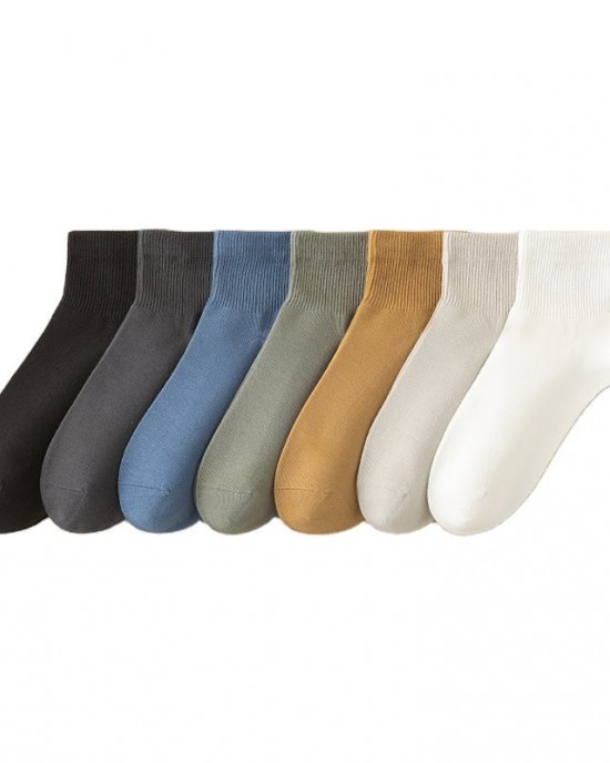 Stock High Cotton Seamless Men's Short Crew Socks White Black Solid Colors Ankle Knitted Logo Wholesale Good Short Crew Socks Stock High Cotton Seamless Men's Short Crew Socks White Black Solid Colors Ankle Knitted Logo Wholesale Good Short Crew Socks