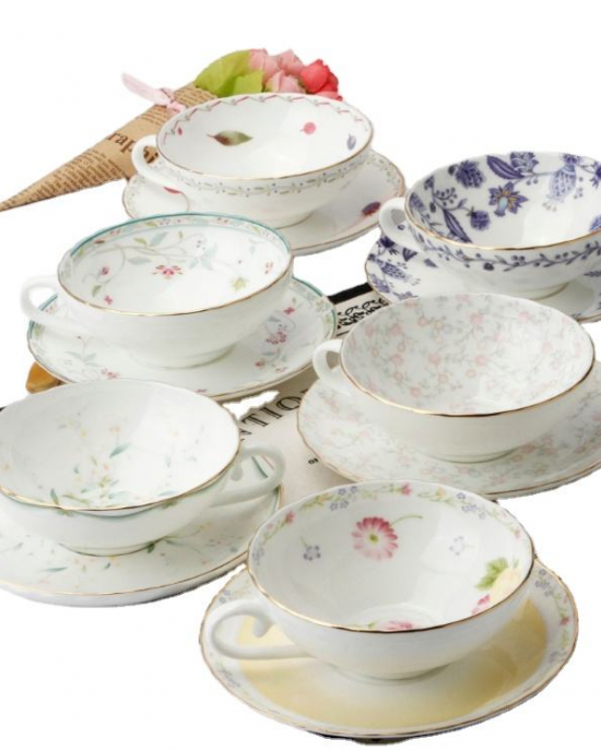 Gold Rim Hekou Flower British Cup Bone Chian Handmade Ceramic Vintage Cups Black Tea Set Coffee Tea Cup with Saucer for Women Gold Rim Hekou Flower British Cup Bone Chian Handmade Ceramic Vintage Cups Black Tea Set Coffee Tea Cup with Saucer for Women