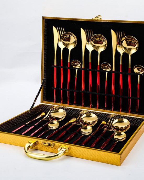 High quality Hot Sale Knife Fork Spoon Set 24 Piece Flatware Sets Stainless Steel Cutlery Set in Wooden Box High quality Hot Sale Knife Fork Spoon Set 24 Piece Flatware Sets Stainless Steel Cutlery Set in Wooden Box